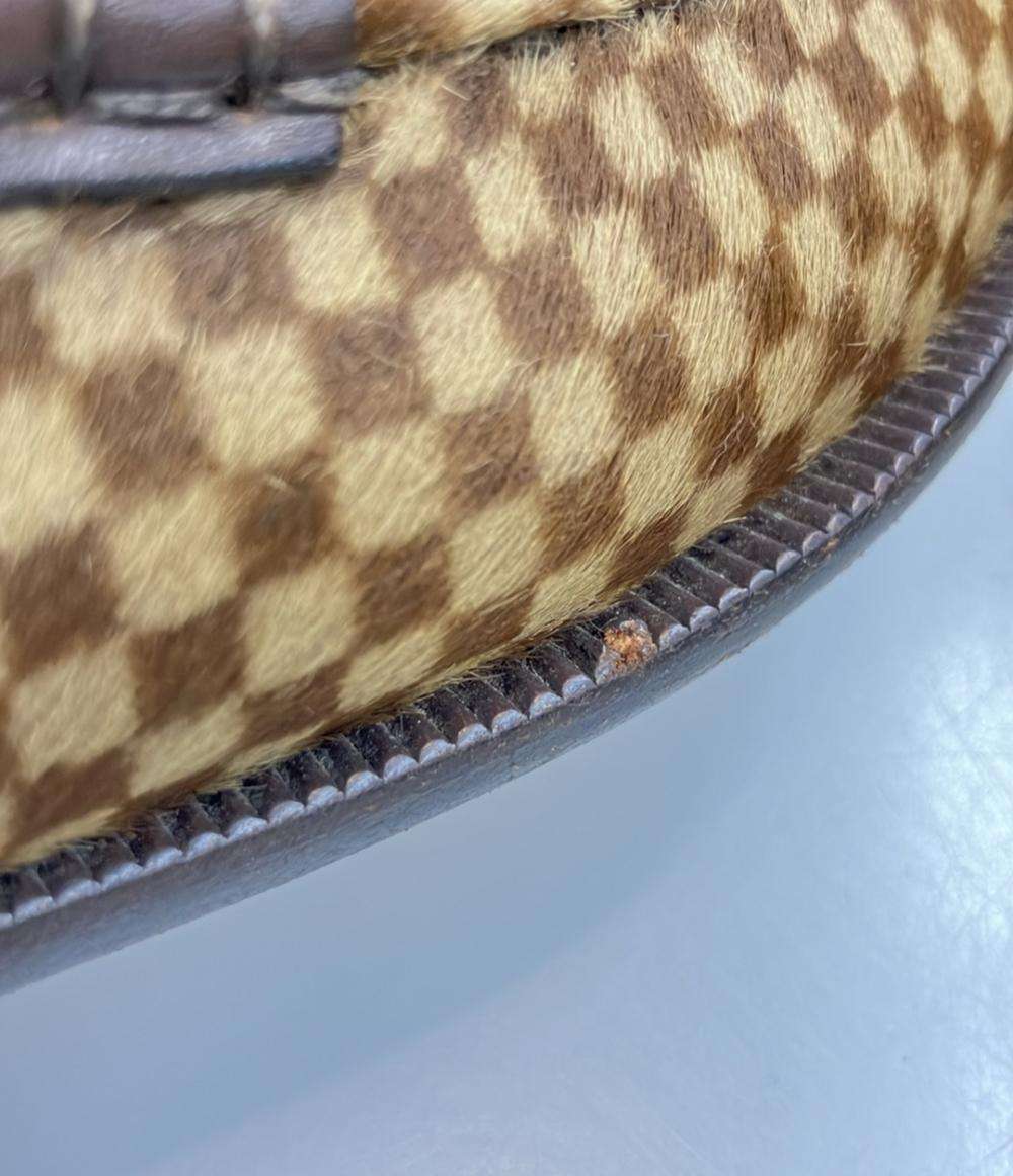 ルイ・ヴィトン ハラコ ローファー ダミエ柄 メンズ SIZE 6 1/2 (S) LOUIS VUITTON