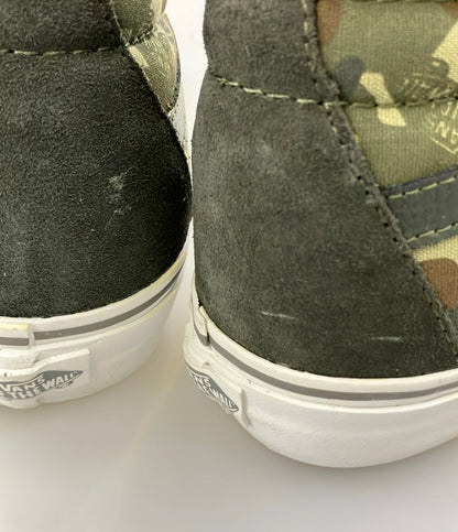 美品 VANS ハイカットスニーカー 迷彩柄 スカル メンズ SIZE US 9 ヴァンズ