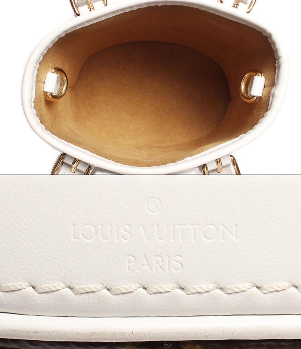 美品 ルイ・ヴィトン ショルダーバッグ ハンドバッグ ゴールド金具 ナノ バケット LV マッチ モノグラム キャンバス M81489 レディース LOUIS VUITTON