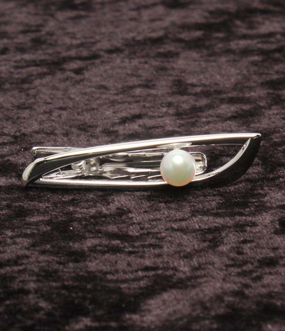 美品 MIKIMOTO タイバー タイピン SV パール 7.4mm メンズ ミキモト