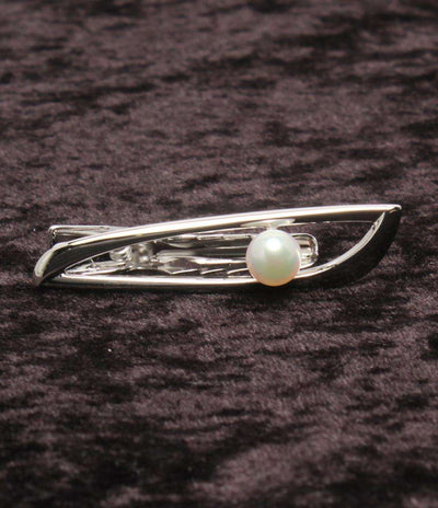 美品 MIKIMOTO タイバー タイピン SV パール 7.4mm メンズ ミキモト