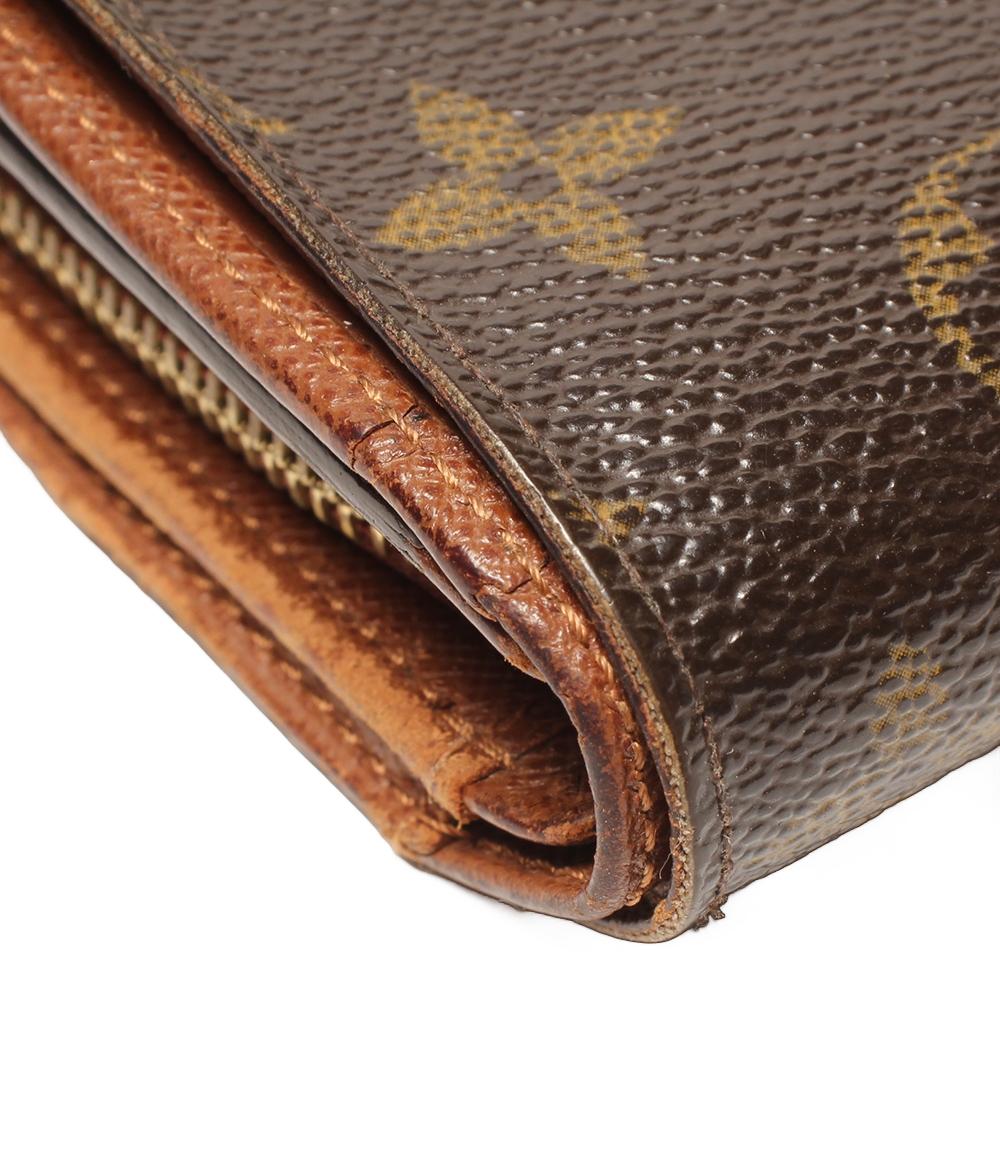 ルイヴィトン 二つ折り財布 ポルトモネビエ トレゾール モノグラム  