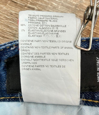 DSQUARED2 デニムパンツ ダークウォッシュ ペイント 破れ ヒゲ加工  tidy biker jeans メンズ SIZE 46 (S) ディースクエアード