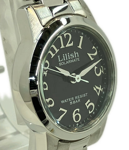 美品 Lilish 腕時計 ソーラー ブラック EL31 レディース リリッシュ