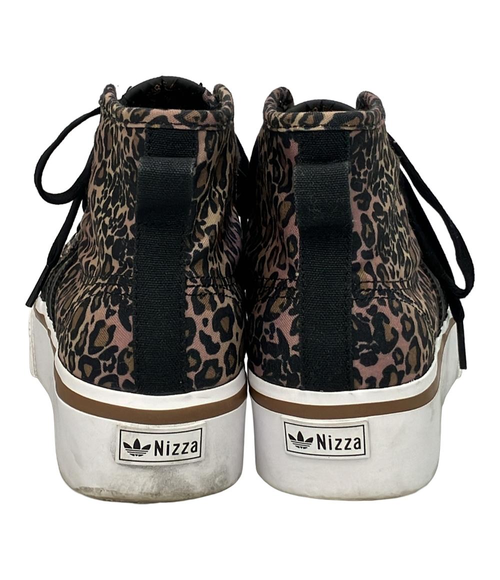 adidas ハイカットスニーカー 厚底 ヒョウ柄 ニッツァ プラットフォーム GY9531 レディース SIZE 24.5 (L) アディダス