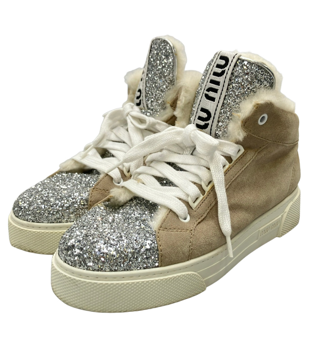 MIUMIU グリッターハイカットスニーカー レディース SIZE 36 1/2 ミュウミュウ