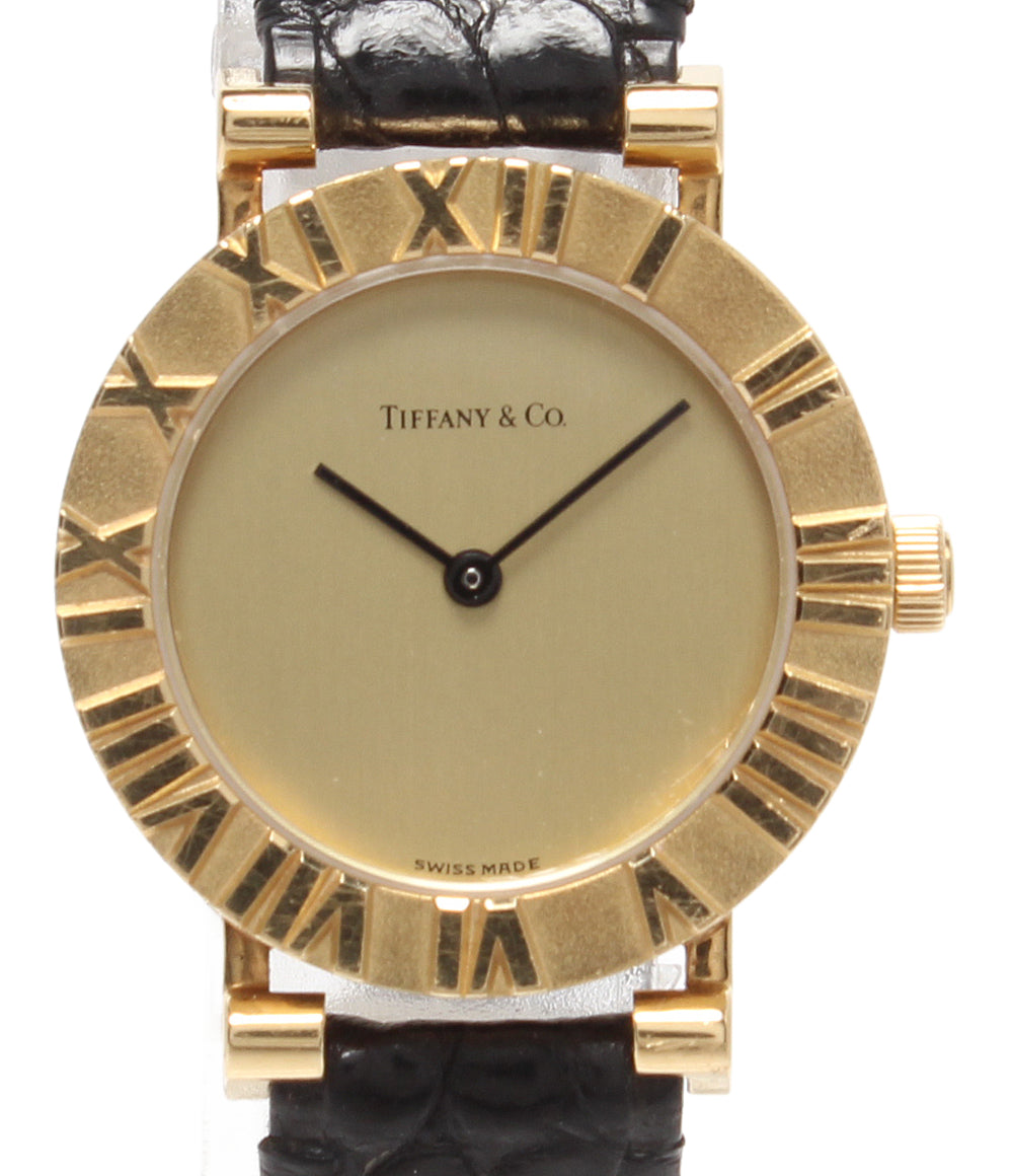 Tiffany & Co. 腕時計 18K 750 アトラスラウンドウォッチ クオーツ ゴールド L0630 レディース ティファニー