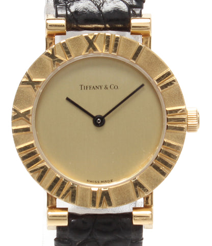 Tiffany & Co. 腕時計 18K 750 アトラスラウンドウォッチ クオーツ ゴールド L0630 レディース ティファニー