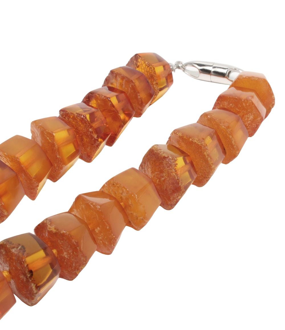 ネックレス 琥珀 11-20mm レディース