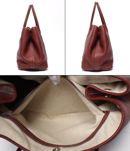 美品 HERMES トートバッグ ハンドバッグ □O刻印 シルバー金具 ガーデンパーティ PM レディース エルメス