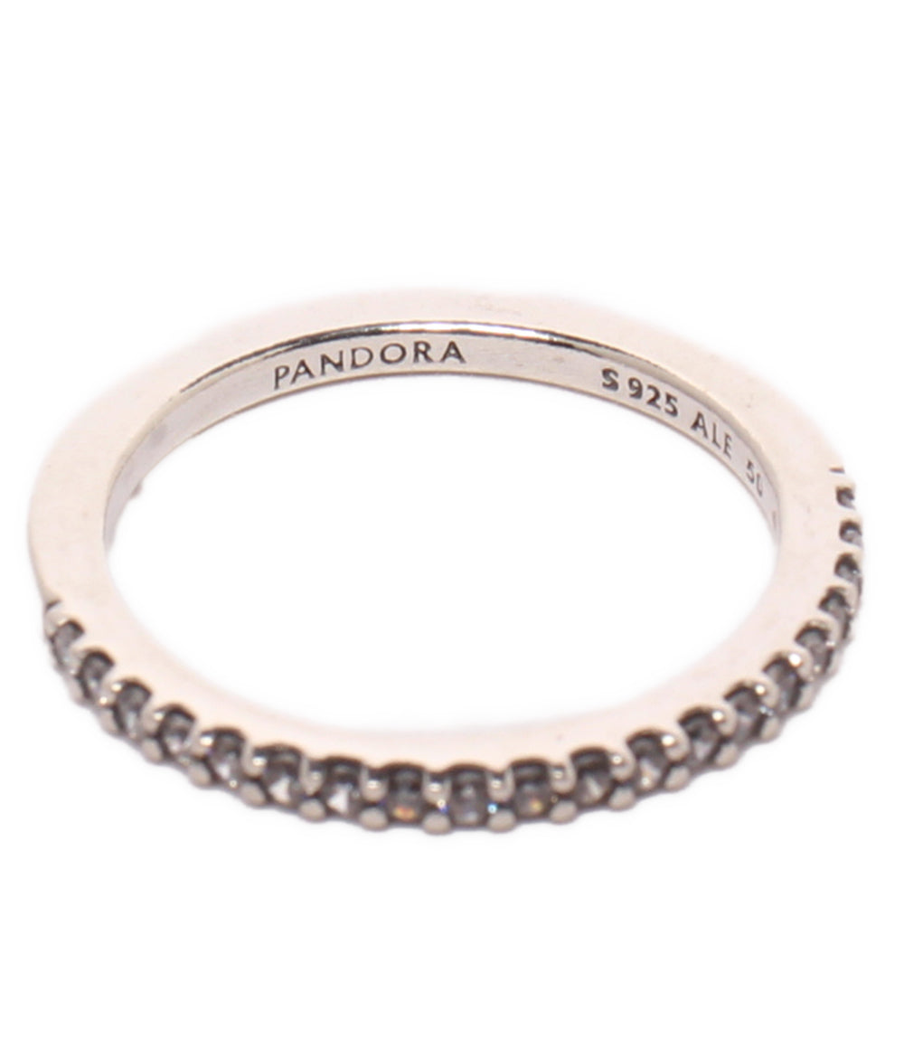 美品 PANDORA リング 指輪 SV925 ハーフエタニティ レディース SIZE 10号 パンドラ