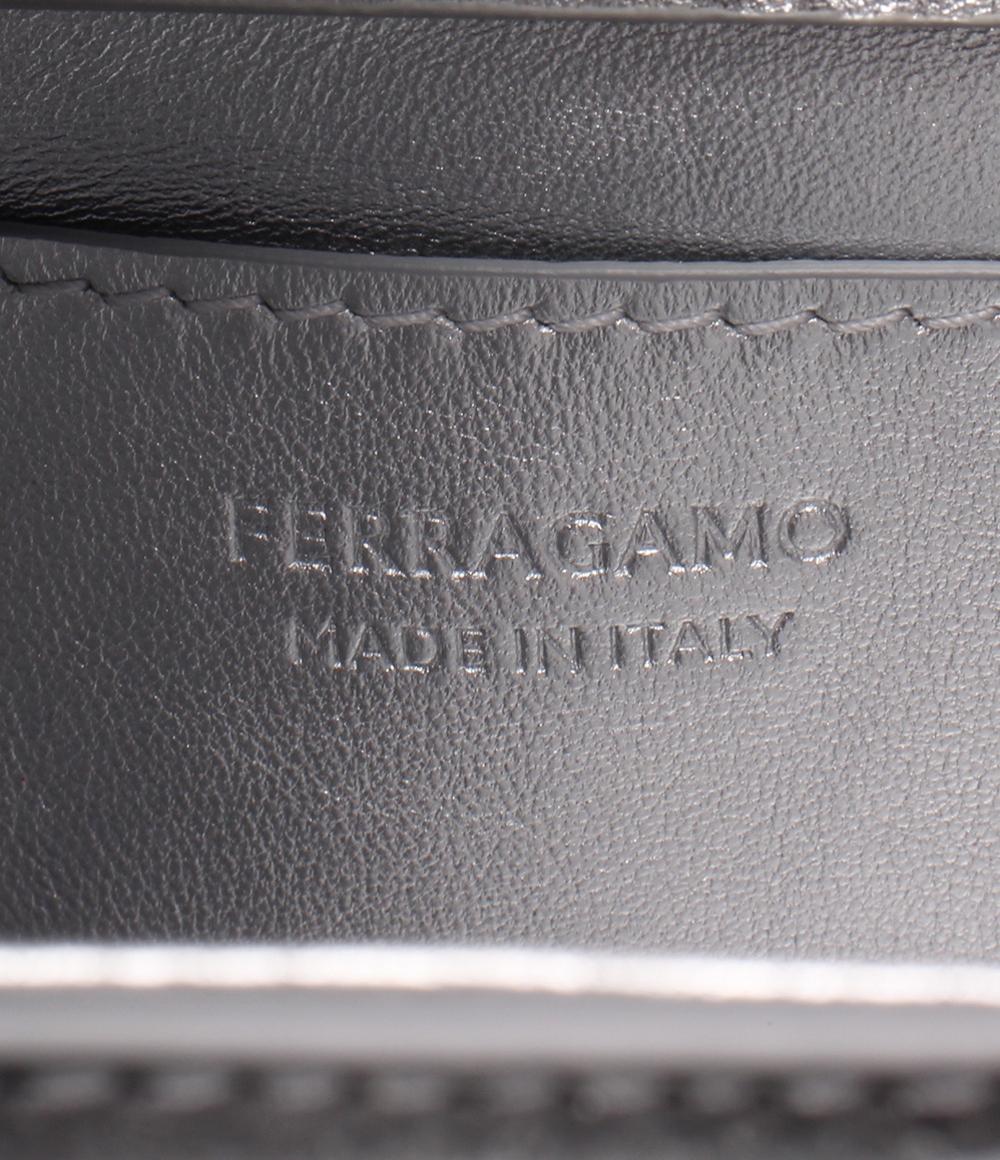 美品 Ferragamo 2wayショルダーバッグ ハンドバッグ 斜め掛け メタリック ミニホーボー ガンチーニ レディース フェラガモ