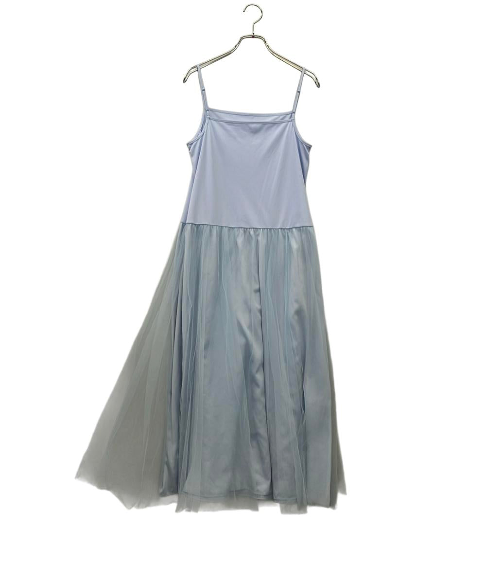 美品 CELFORD ノースリーブワンピース スカラップ切替 ドッキング ニット インナー タグ付き ミセス エレガンス レディース SIZE 36 (M) セルフォード