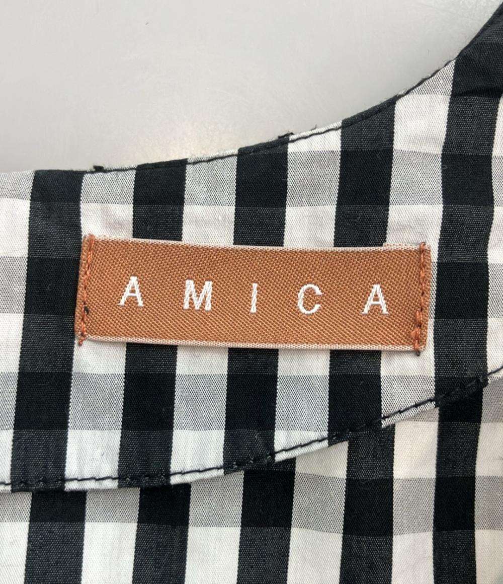 美品 AMICA kids 半袖ワンピース ロング ギンガムチェックドレス AM103E-SS06 レディース SIZE F (M) アミカキッズ