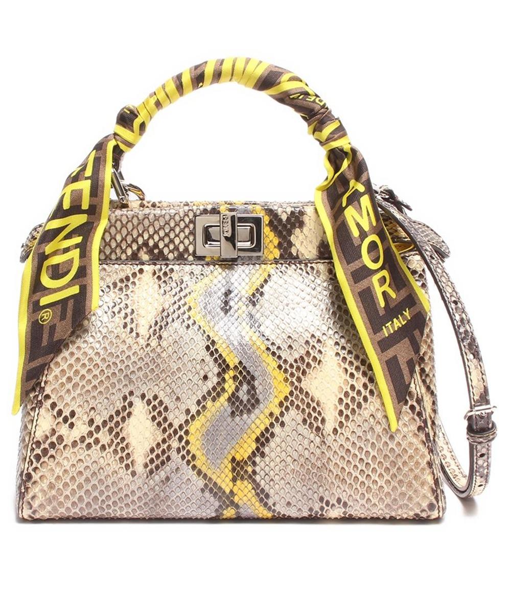 フェンディ ショルダーバッグ ハンドバッグ シルバー金具 ミニピーカブー パイソン 8BN244 レディース FENDI