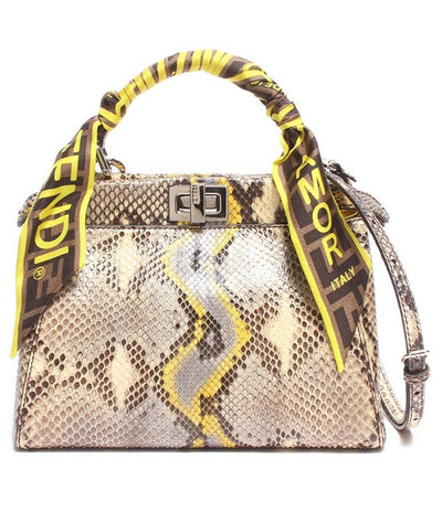 フェンディ ショルダーバッグ ハンドバッグ シルバー金具 ミニピーカブー パイソン 8BN244 レディース FENDI