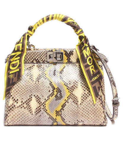 フェンディ ショルダーバッグ ハンドバッグ シルバー金具 ミニピーカブー パイソン 8BN244 レディース FENDI