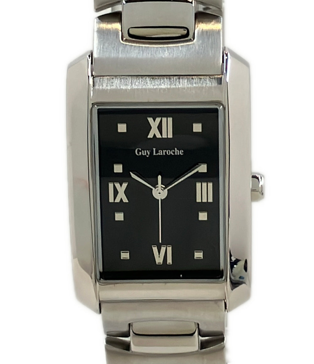 美品 Guy Laroche 腕時計 クオーツ ブラック AVGI-1 メンズ ギ・ラロッシュ