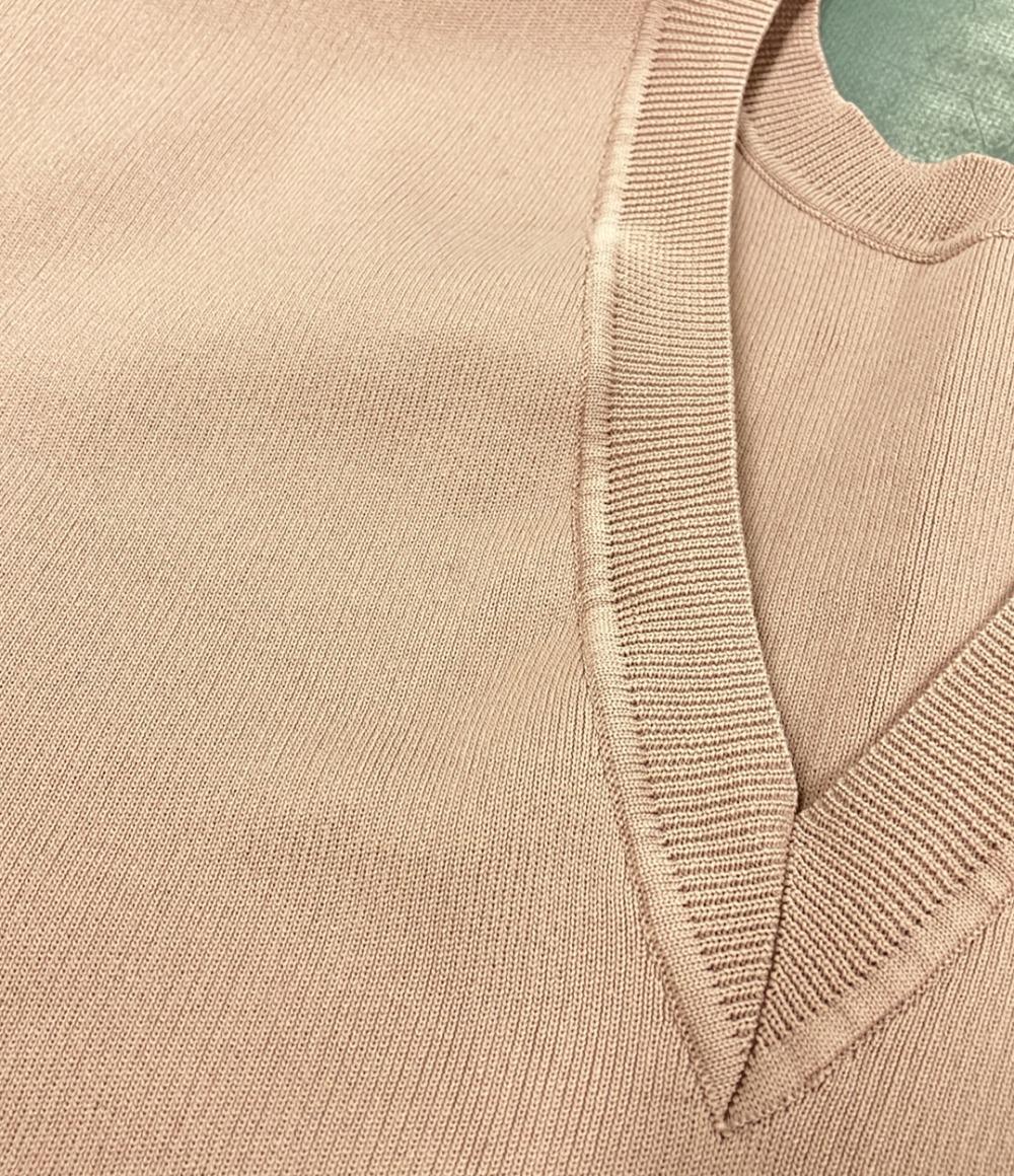 美品 ドロップショルダーVネックショートブラウス レディース SIZE F FUNCTIONAL MATERIAL LINE S/S