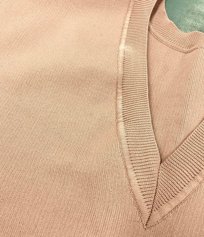 美品 ドロップショルダーVネックショートブラウス レディース SIZE F FUNCTIONAL MATERIAL LINE S/S