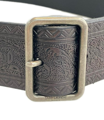 美品 サンローラン ベルト シルバーバックル レディース SAINT LAURENT