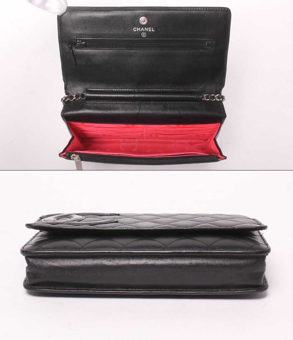 CHANEL チェーンウォレット チェーンショルダーバッグ 斜め掛け シルバー金具 14番台 カンボンライン レディース シャネル