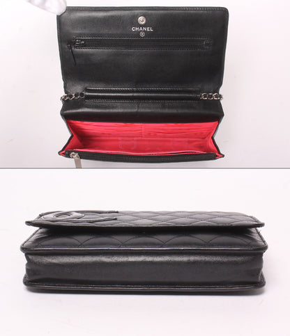 CHANEL チェーンウォレット チェーンショルダーバッグ 斜め掛け シルバー金具 14番台 カンボンライン レディース シャネル
