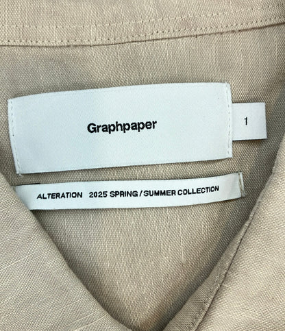 Graphpaper 長袖シャツ リネン フロントボタン  25SS Oversized Regular Collar Shirt - BEIGE GU251-50256 メンズ SIZE 1 (S) グラフペーパー