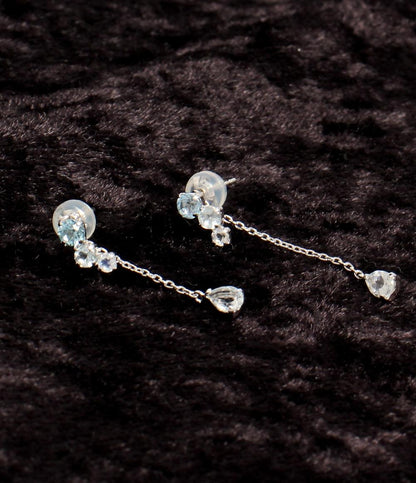 美品 4℃ ピアス K10 ブルートパーズ ホワイトトルマリン ホワイトトパーズ レディース ヨンドシー