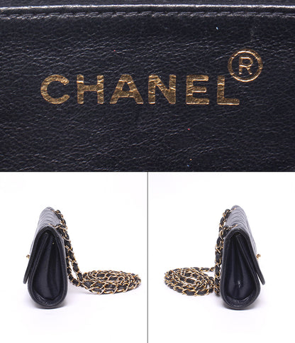 CHANEL チェーンショルダーバッグ 肩掛け 斜め掛け ゴールド金具 3番台 マトラッセ シングルフラップ シングルチェーン キャビアスキン レディース