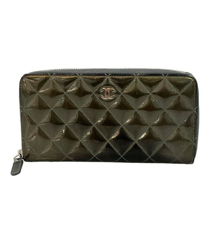 シャネル ラウンドファスナー長財布 シルバー金具 レディース CHANEL