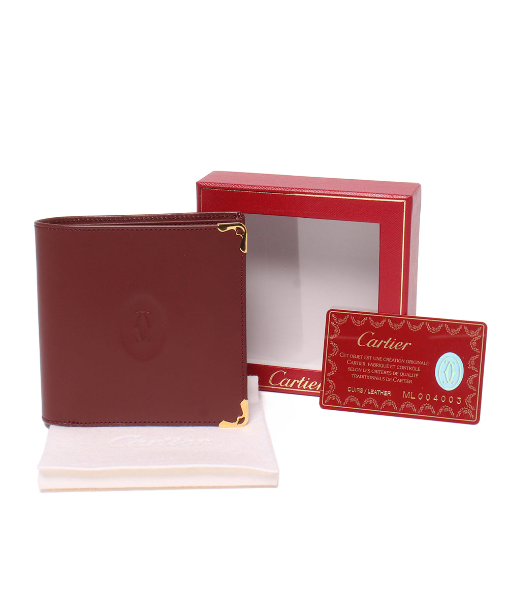 美品 Cartier 二つ折り財布 マスト ドゥ カルティエ メンズ レディース カルティエ