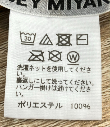 美品 ISSEY MIYAKE 長袖シャツ ワッフル プリーツ マスタード IM01FJ101 レディース SIZE 2 (M) イッセイミヤケ