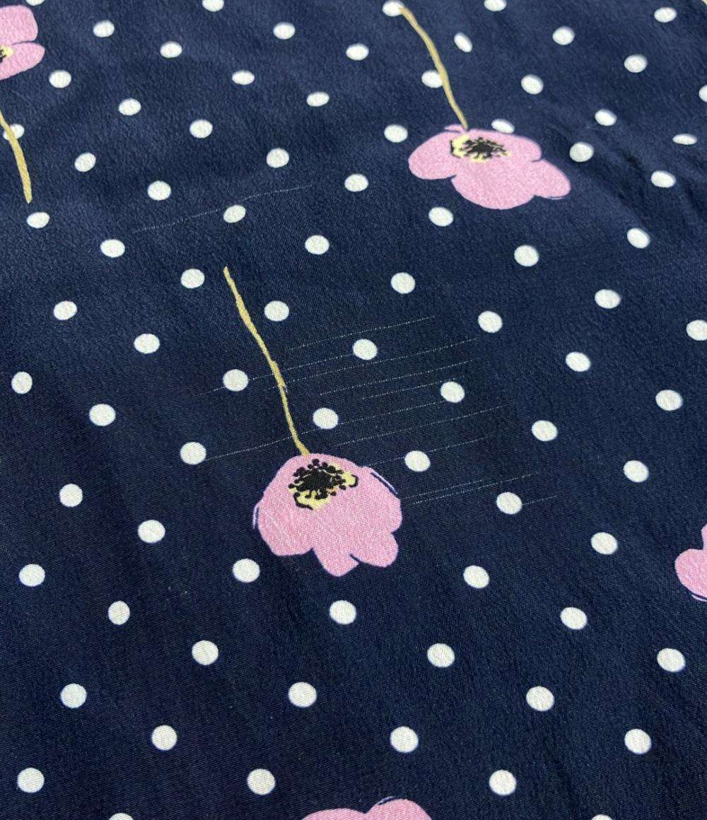 Miu Miu 花柄 ドット柄パンツ シルク100% 七分丈 レディース SIZE 38 (M) ミュウ ミュウ