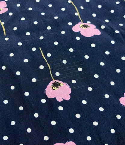 Miu Miu 花柄 ドット柄パンツ シルク100% 七分丈 レディース SIZE 38 (M) ミュウ ミュウ