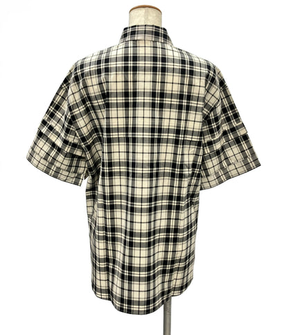 ENFOLD M 半袖シャツ モノトーンチェック柄 オーバーサイズ 300HS230-2750 レディース SIZE 38 (M) エンフォルド エム