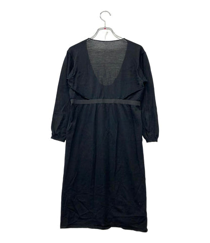 Emilio Pucci 長袖ワンピース ウール100% ゴールドバックル プリーツバスト 31KI60 レディース SIZE S エミリオ・プッチ