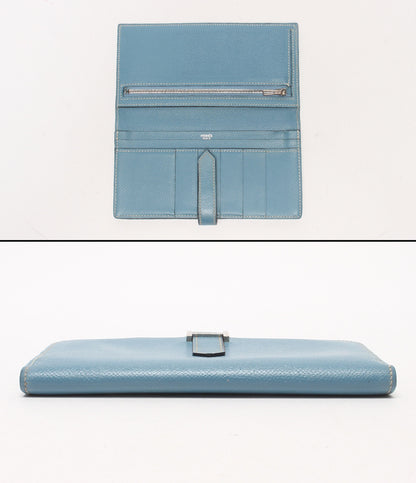 HERMES 長財布 □K刻印 シルバー金具 ヴォーエプソン ベアンスフレ レディース メンズ エルメス
