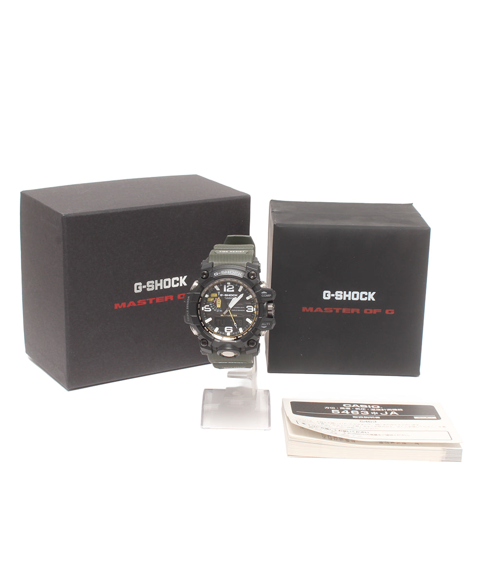 美品 CASIO 腕時計 マッドマスター MUDMASTER G-SHOCK 電波ソーラー ソーラー ブラック GWG-1000 メンズ カシオ