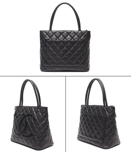 CHANEL トートバッグ シルバー金具 キャビアスキン マトラッセ 復刻トート ６番台 A01804 レディース シャネル