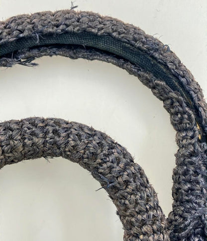 PRADA 2WAY ハンドバッグ ショルダーバッグ トートバッグ 斜め掛け ラフィア ポンポン 1BG889 レディース プラダ