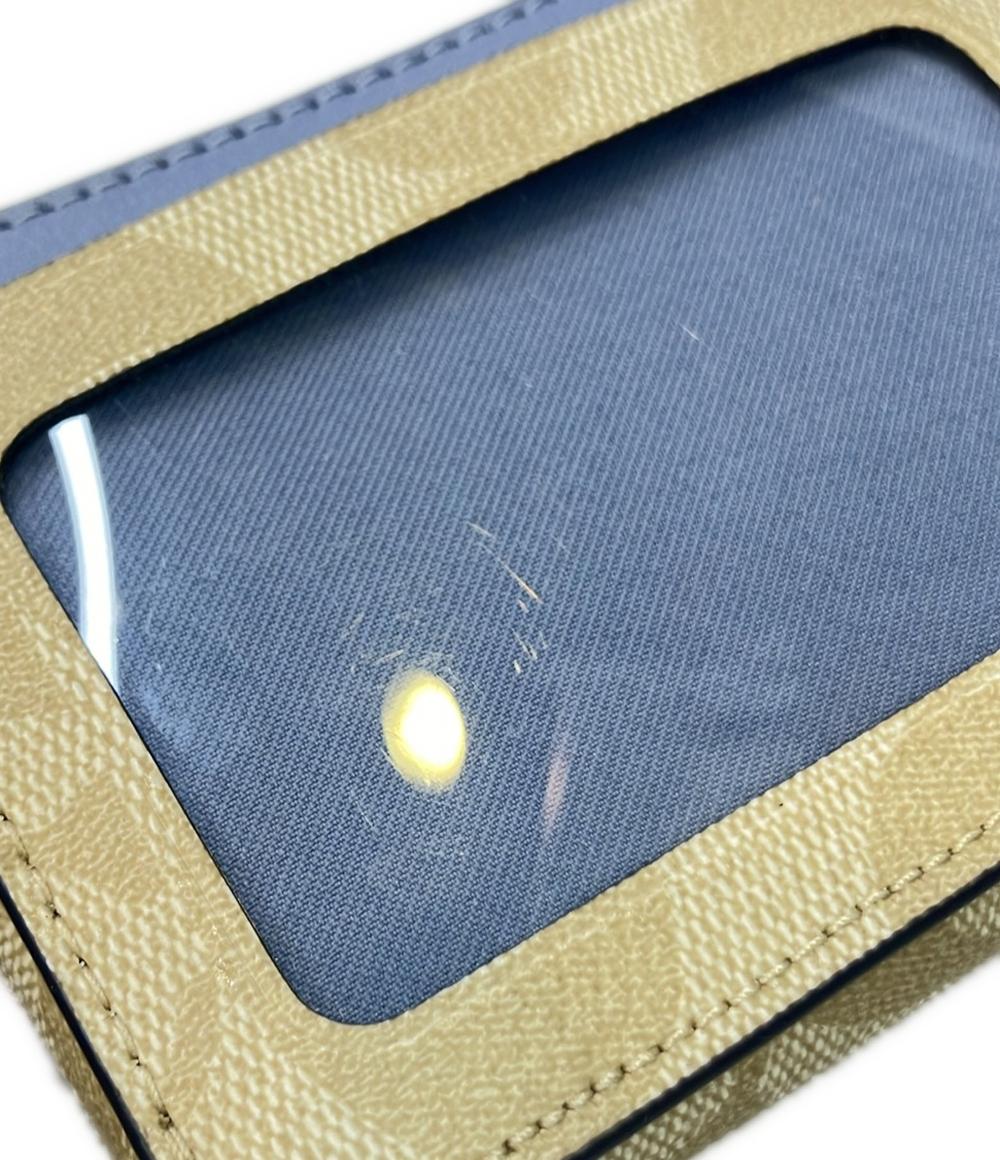 美品 コーチ カードケース コインケース チェーン付き シグネチャー レディース COACH