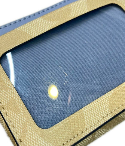 美品 コーチ カードケース コインケース チェーン付き シグネチャー レディース COACH