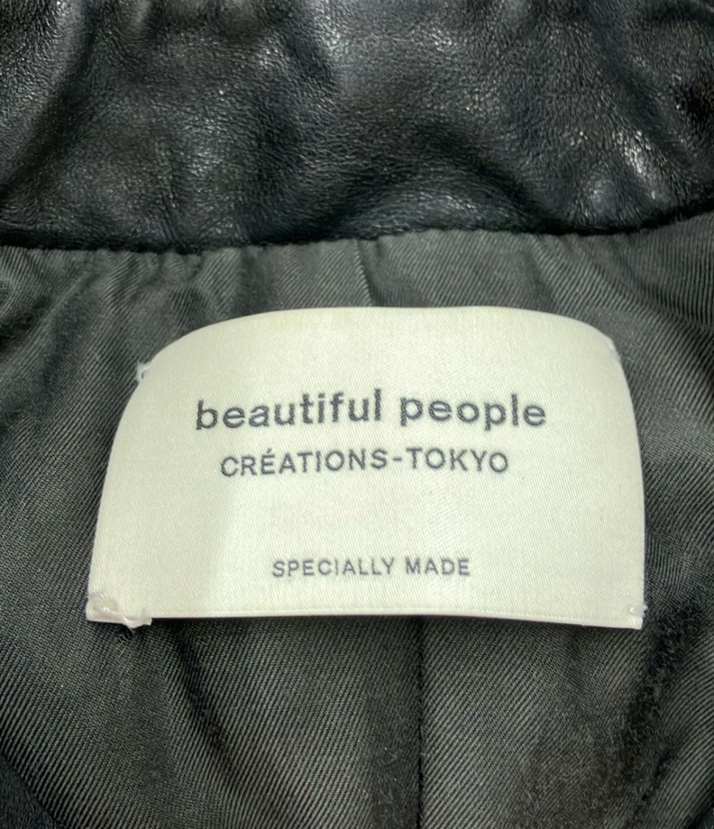 ビューティフルピープル シープレザーダブルライダースジャケット 革ジャン レディース SIZE 140 beautiful people