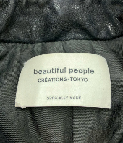 ビューティフルピープル シープレザーダブルライダースジャケット 革ジャン レディース SIZE 140 beautiful people