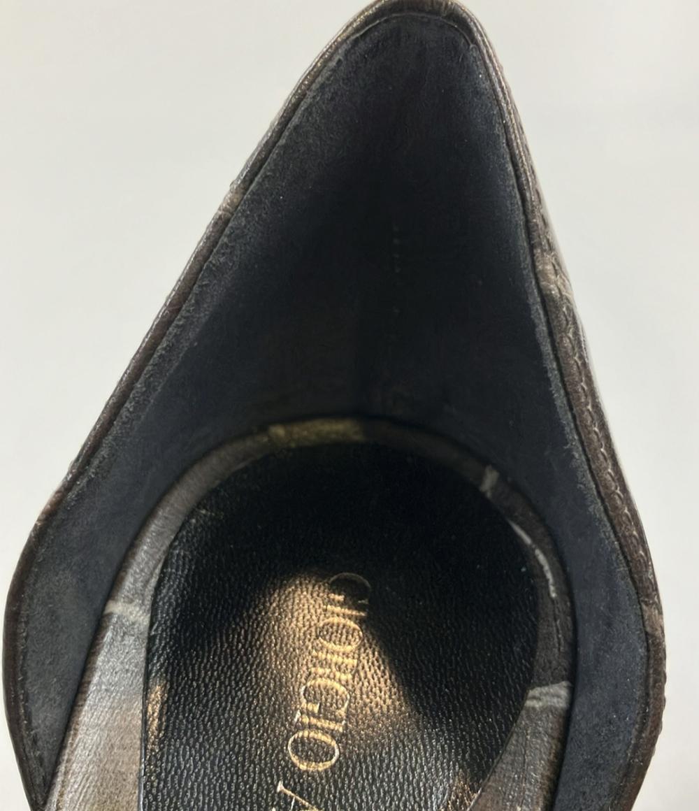 GIORGIO ARMANI ポンテットトゥパンプス クロコ型押し レディース SIZE 35 (22.5cm) ジョルジオアルマーニ