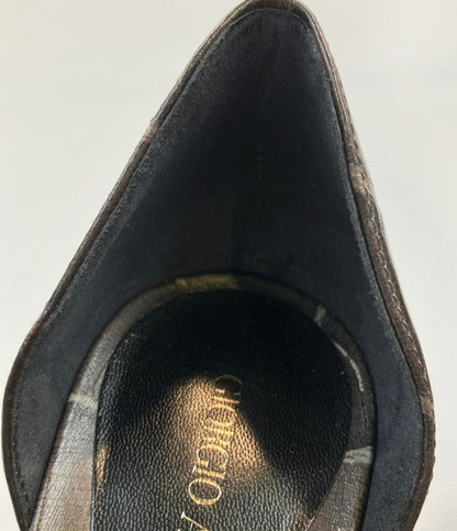 GIORGIO ARMANI ポンテットトゥパンプス クロコ型押し レディース SIZE 35 (22.5cm) ジョルジオアルマーニ