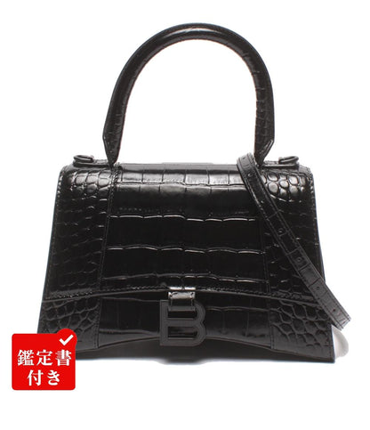 BALENCIAGA 2WAYハンドバッグ ショルダーバッグ クロコ型押し 肩掛け 斜め掛け アワーグラス レディース バレンシアガ