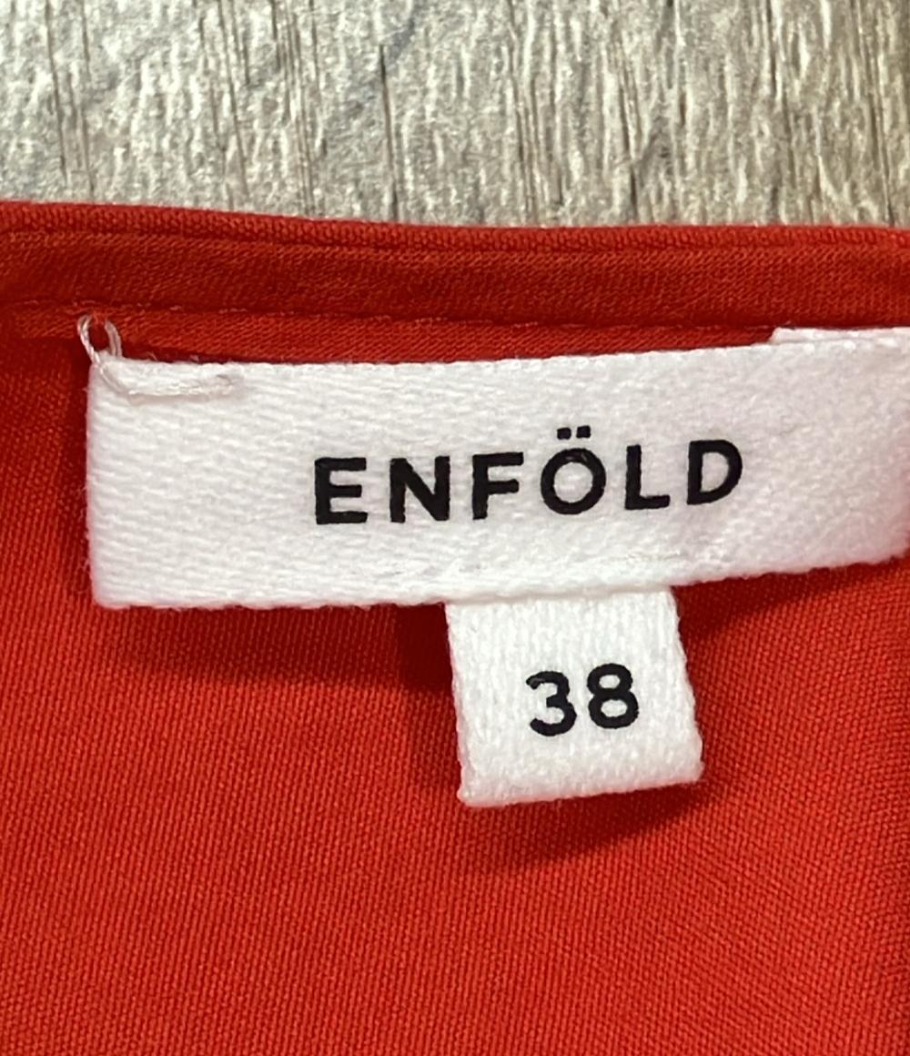 ENFOLD 半袖ワンピースWashed CO バルーンスリーブ OP 300FS233-1640 レディース SIZE 38 (S) エンフォルド