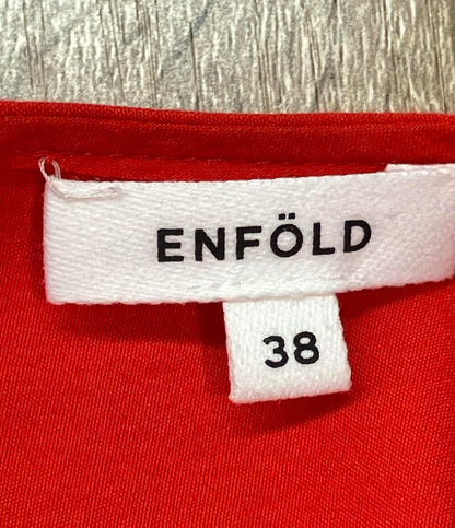 ENFOLD 半袖ワンピースWashed CO バルーンスリーブ OP 300FS233-1640 レディース SIZE 38 (S) エンフォルド